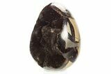 Septarian Dragon Egg Geode - Sparkly Black Crystals #329494-2